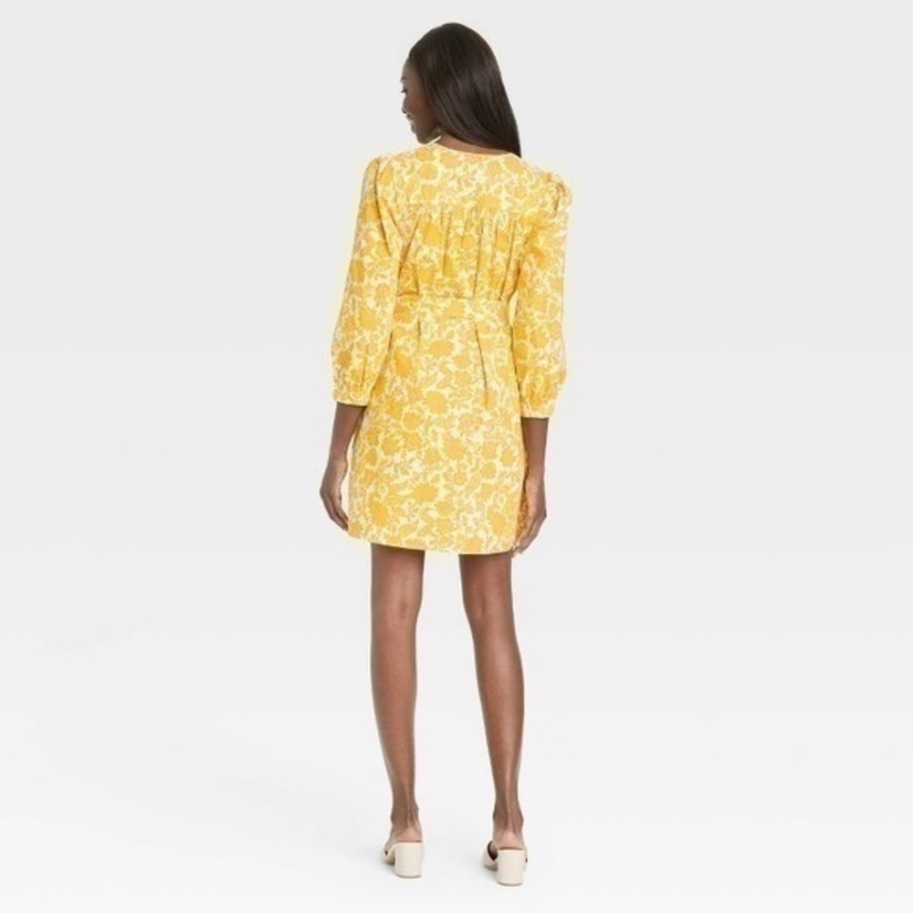 Who What Wear Yellow Floral Dress - Picture 2 of 5